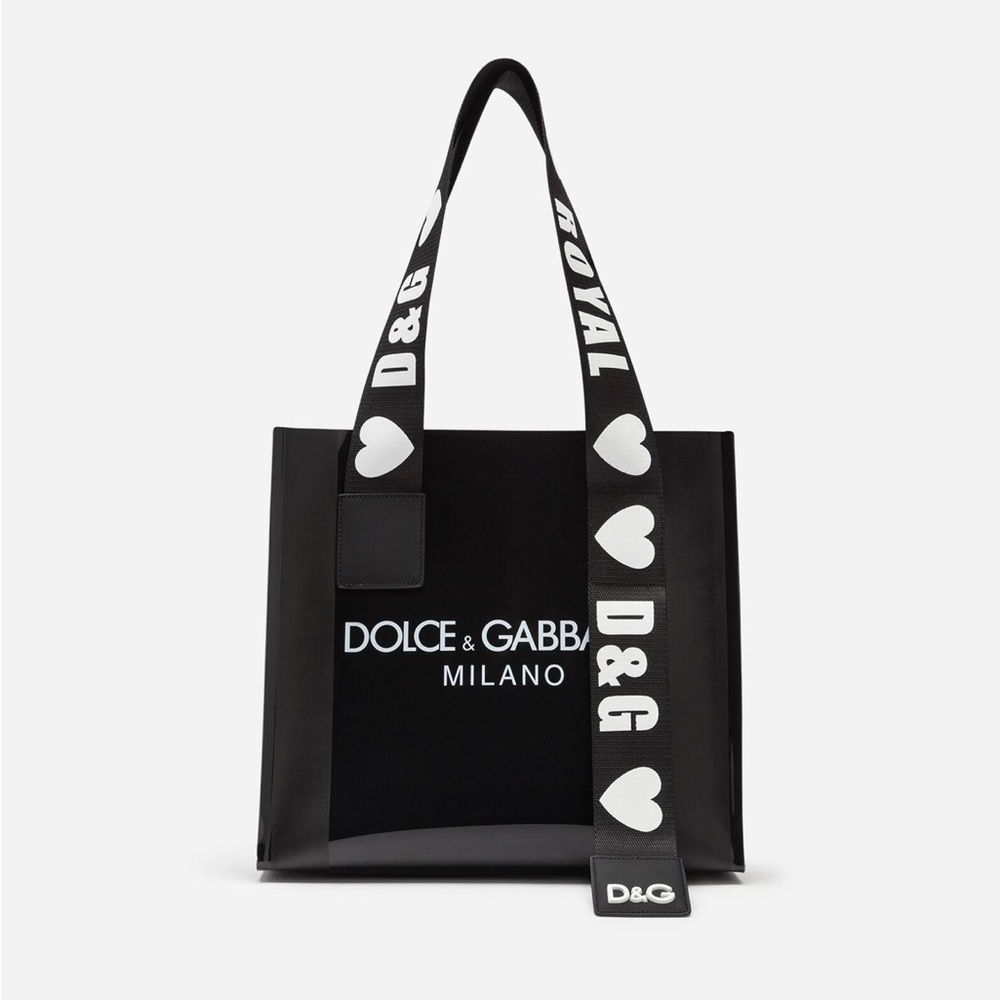 Dolce & Gabbana Black Tote Bag with White Accents